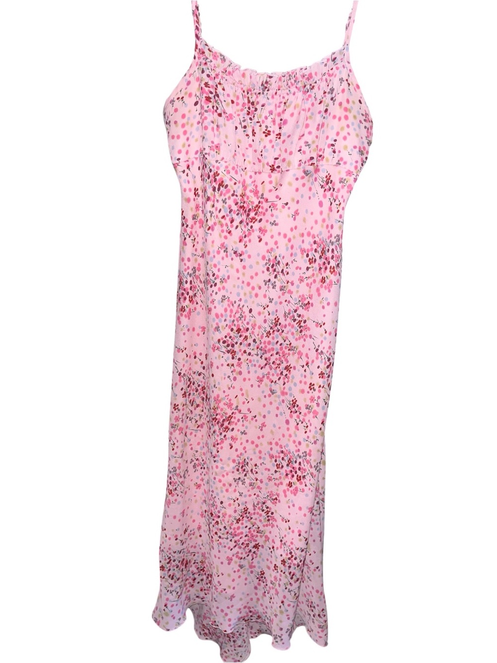 Vintage jonathan martin Pink Floral Maxi Dress adjustable straps. Size 7 youth.